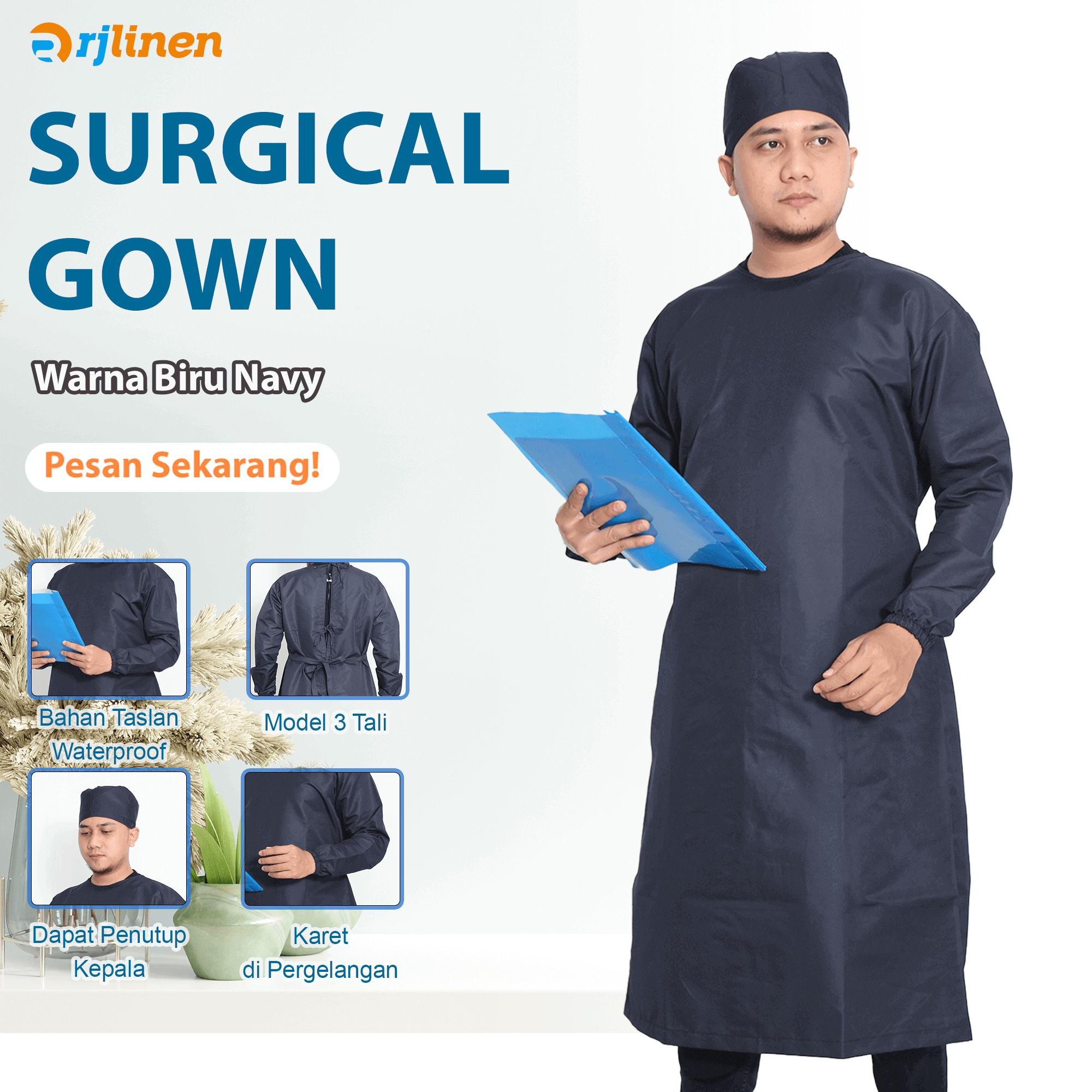 Gown Surgical Lengkap Navy