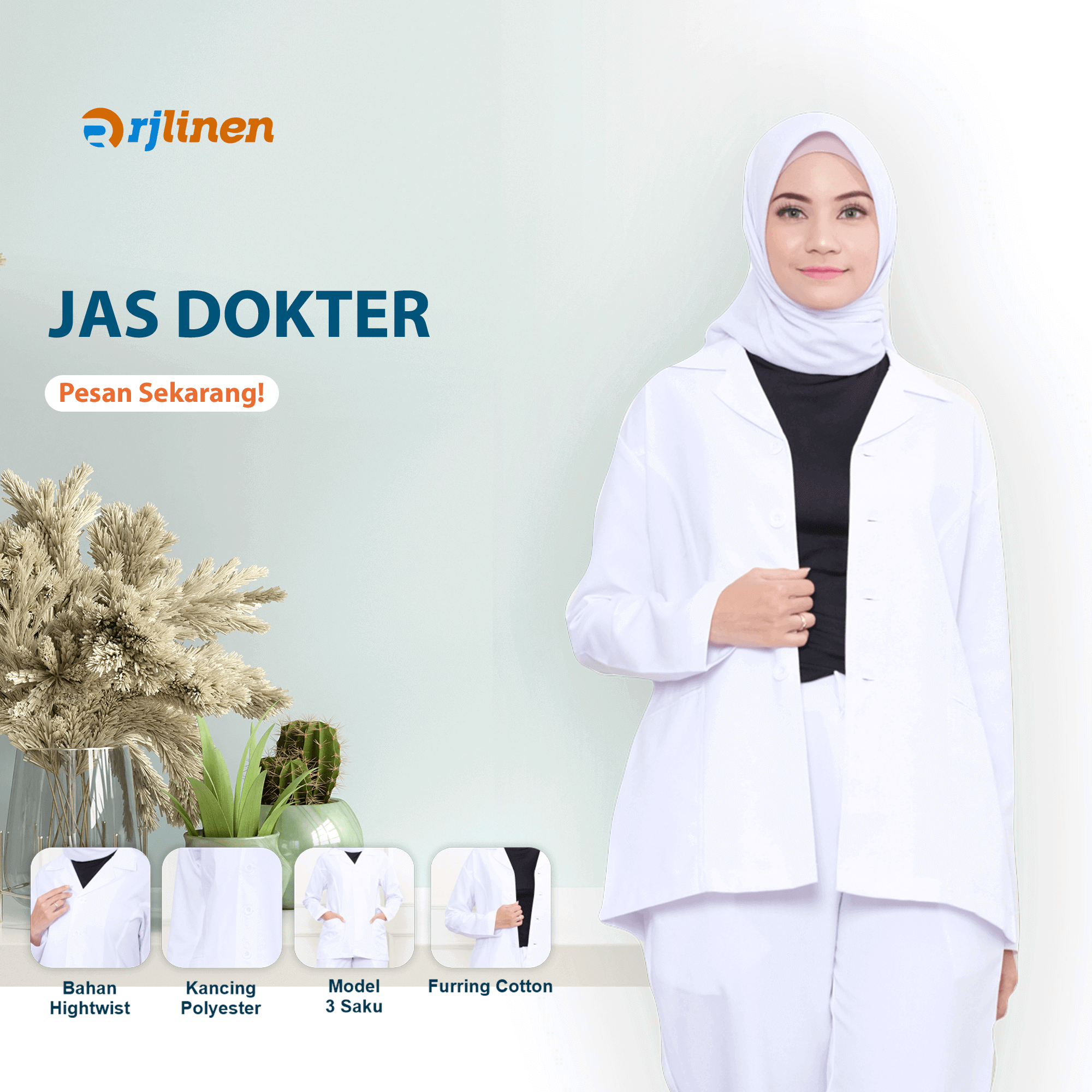 Jas Dokter Lengan Panjang