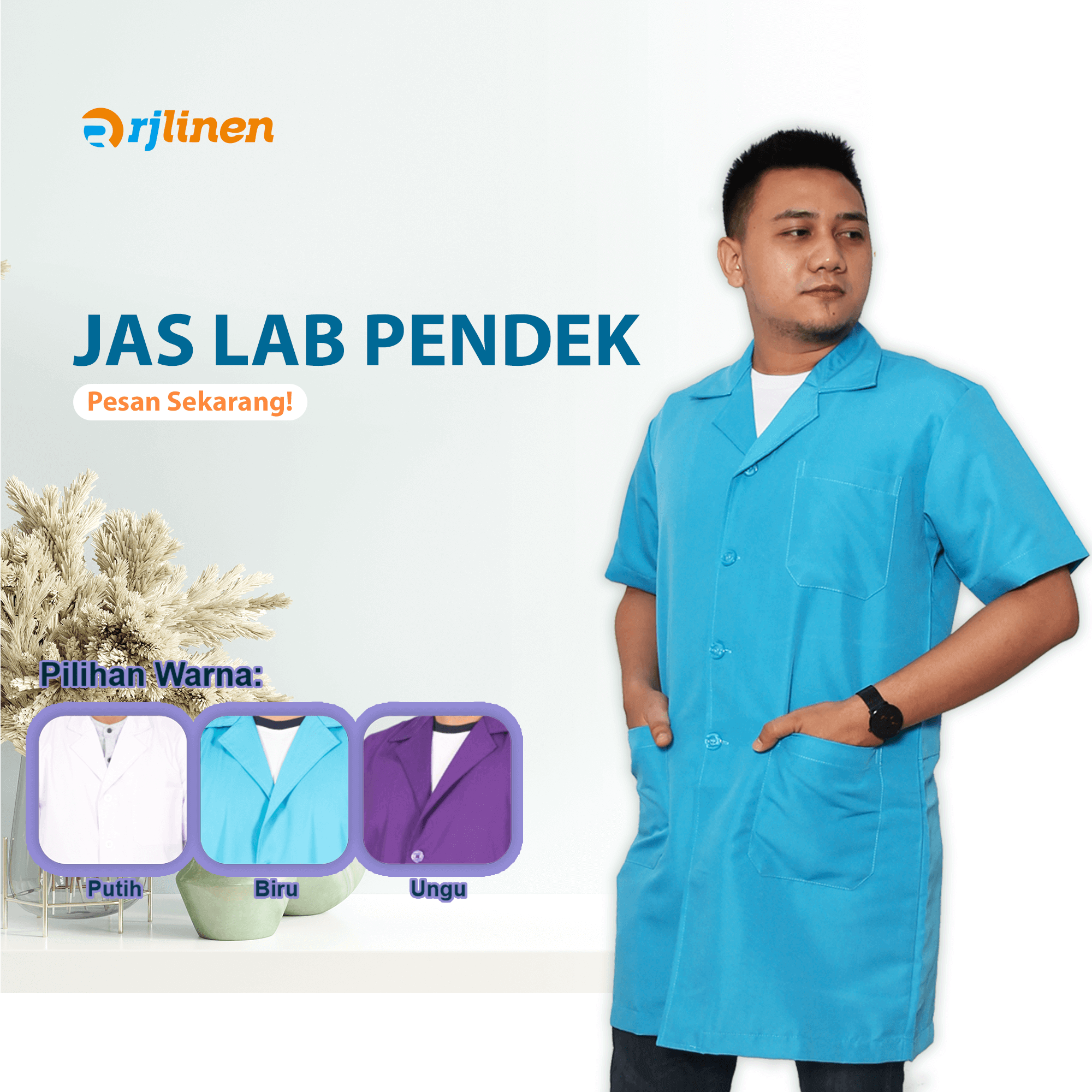 Jas Lab Pendek - Biru Tosca
