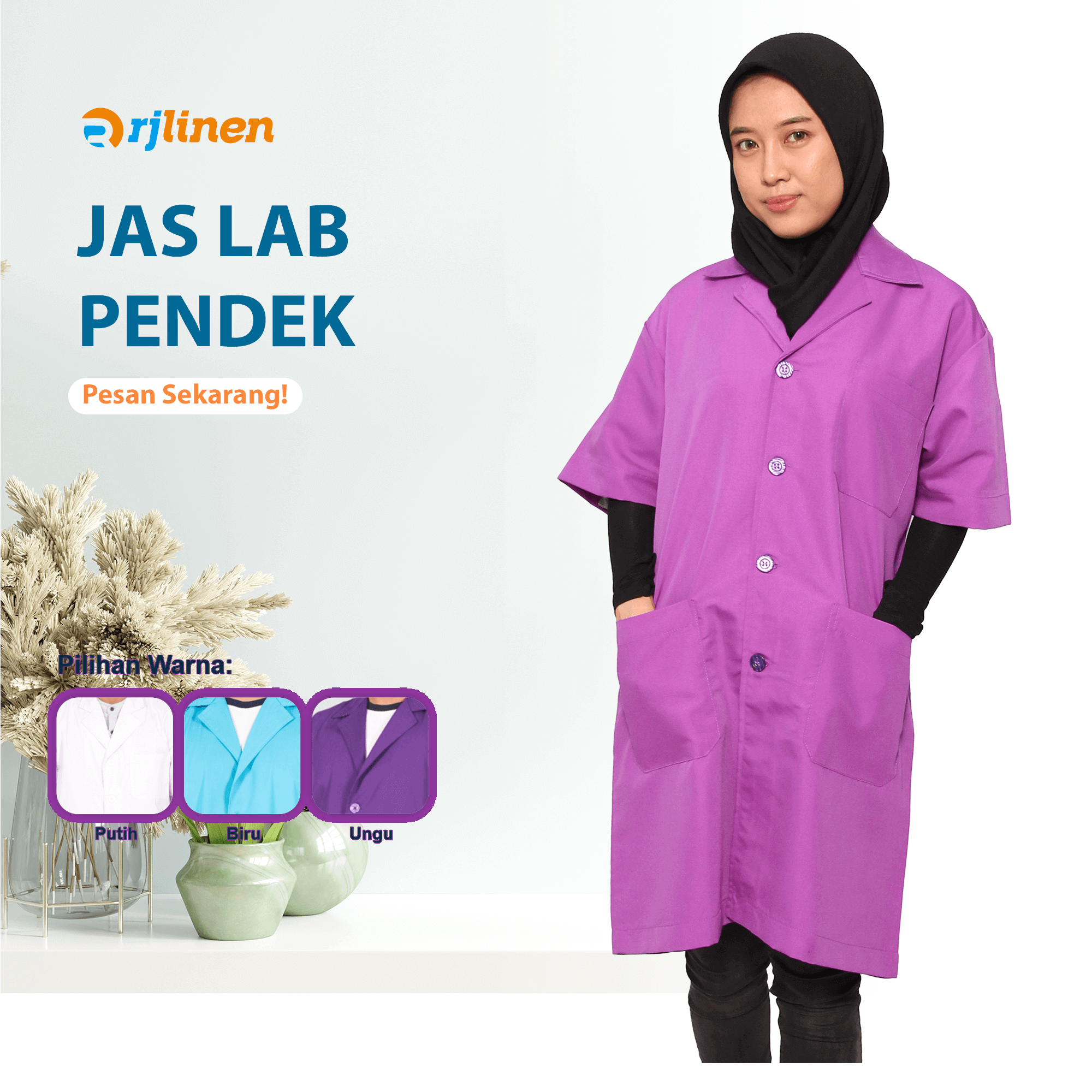 Jas Lab Pendek - Pink Fanta